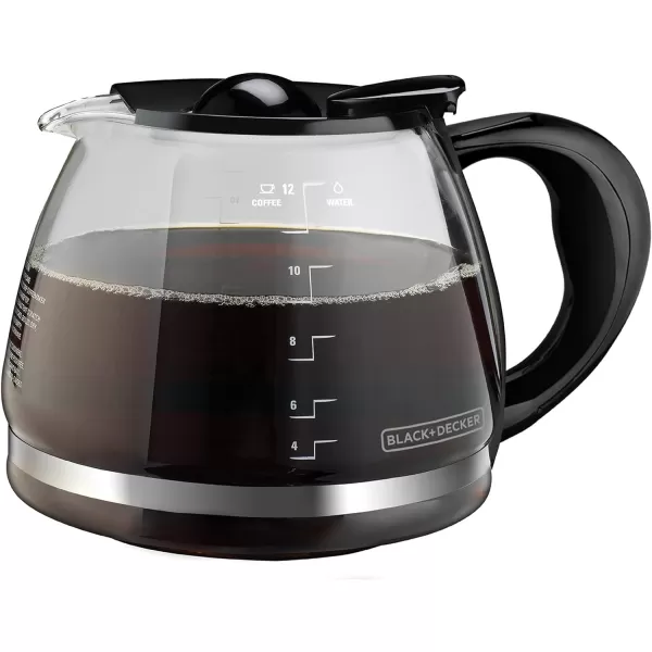 BLACK+DECKER 12-Cup Replacement Carafe, GC3100B, Duralife Glass, Dishwasher-Safe, 2 Extra Lids