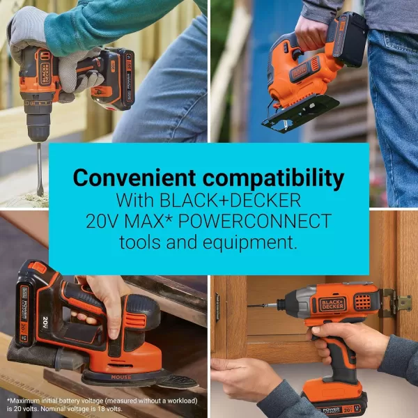 BLACK+DECKER 20V MAX Battery, 1.5Ah Lithium Ion Battery, Extended Runtime, Compatible with Tools, Outdoor Equipment and 20V Vacuums 