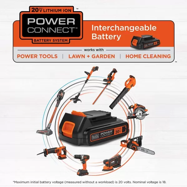 BLACK+DECKER 20V MAX Battery, 1.5Ah Lithium Ion Battery, Extended Runtime, Compatible with Tools, Outdoor Equipment and 20V Vacuums 