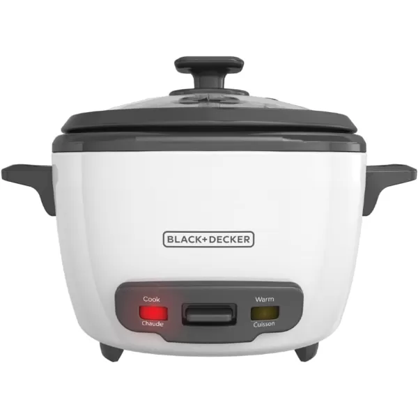 BLACK+DECKER 3-Cup Rice Cooker, RC503, 1.5-cup Uncooked Rice, Steaming Basket, Removable Non-Stick Bowl, One Touch
