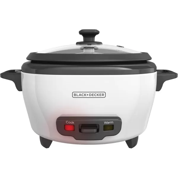 BLACK+DECKER 3-Cup Rice Cooker, RC503, 1.5-cup Uncooked Rice, Steaming Basket, Removable Non-Stick Bowl, One Touch