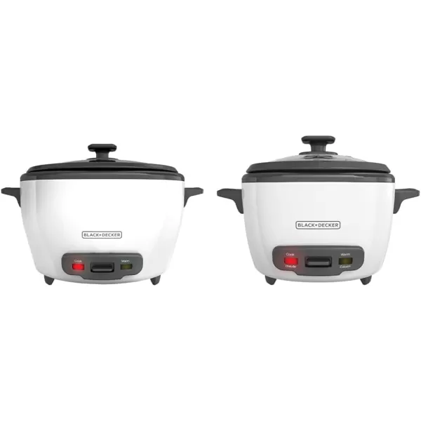 BLACK+DECKER 3-Cup Rice Cooker, RC503, 1.5-cup Uncooked Rice, Steaming Basket, Removable Non-Stick Bowl, One Touch