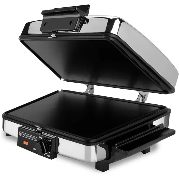 BLACK+DECKER 3-in-1 Waffle Maker with Nonstick Reversible Plates, Stainless Steel, G48TD