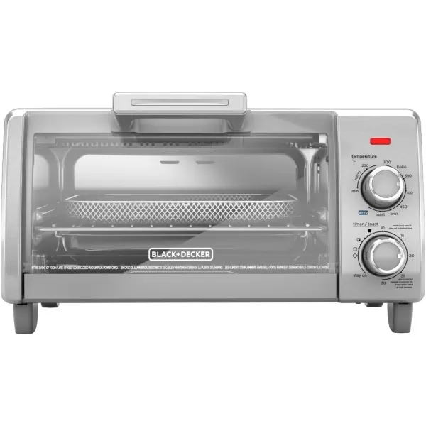 BLACK+DECKER 4-Slice Toaster Oven, TO1745SSG, Even Toast, 4 Cooking Functions Bake, Broil, Toast and Keep Warm, Removable Crumb Tray, Timer