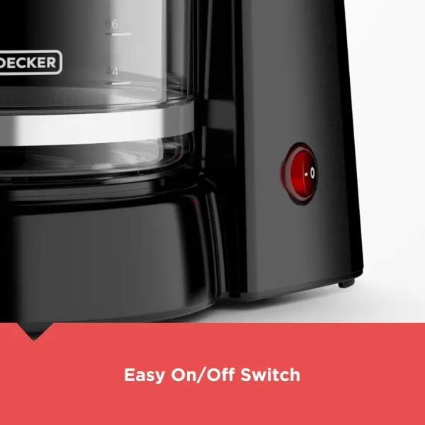 BLACK+DECKER 5-Cup Coffeemaker, Black, DCM600B