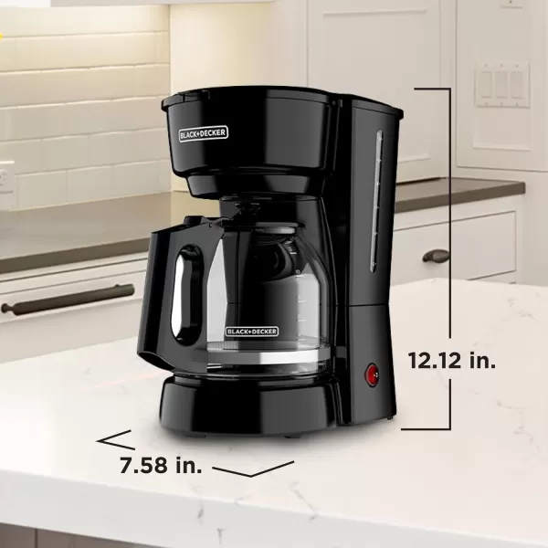 BLACK+DECKER 5-Cup Coffeemaker, Black, DCM600B