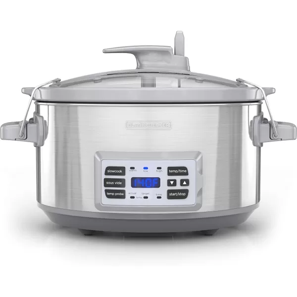 BLACK+DECKER 7-Quart Digital Slow Cooker, SCD7007SSD, Temperature Probe, Sous-Vide, Locking Lid, Removable Stoneware Crock