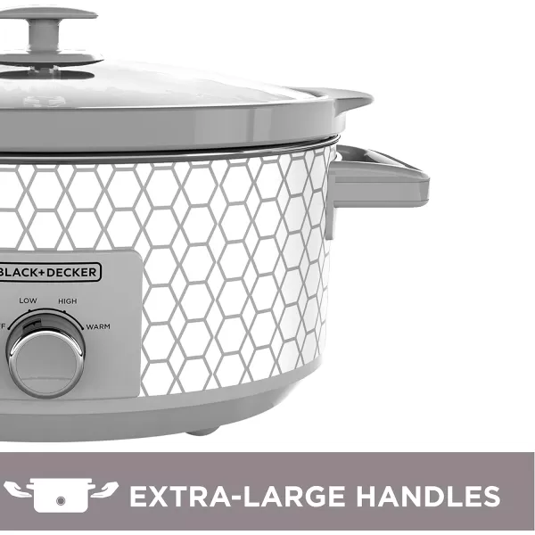 BLACK+DECKER 7-Quart Slow Cooker, SC2007D, Lid Holder, 3 Heat Settings, Extra Large Handles, Dishwasher Safe, Teal