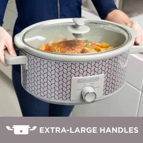 BLACK+DECKER 7-Quart Slow Cooker, SC2007D, Lid Holder, 3 Heat Settings, Extra Large Handles, Dishwasher Safe, Teal