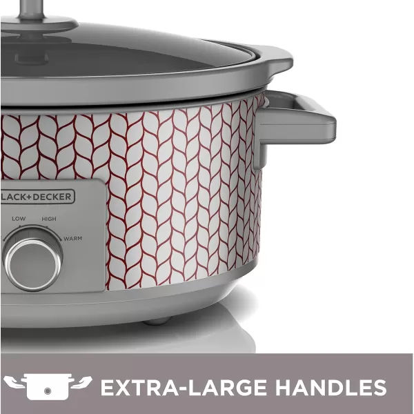 BLACK+DECKER 7-Quart Slow Cooker, SC2007D, Lid Holder, 3 Heat Settings, Extra Large Handles, Dishwasher Safe, Teal