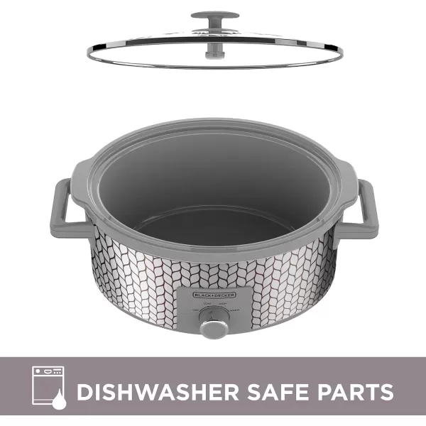BLACK+DECKER 7-Quart Slow Cooker, SC2007D, Lid Holder, 3 Heat Settings, Extra Large Handles, Dishwasher Safe, Teal