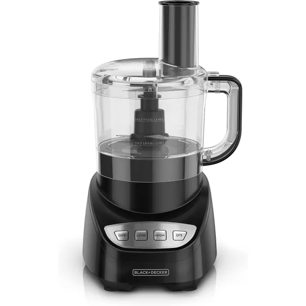 BLACK+DECKER 8-Cup Food Processor, Easy Assembly, Stainless Steel S-Blade, Shred, Slice, Chop, Puree, 450W Motor