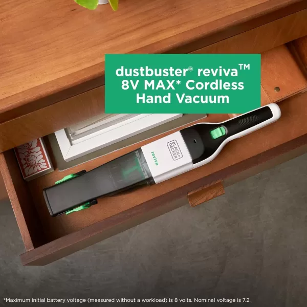 BLACK+DECKER 8V MAX reviva Handheld Vacuum, Cordless, Transparent Dustbowl 
