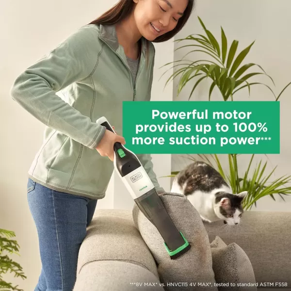 BLACK+DECKER 8V MAX reviva Handheld Vacuum, Cordless, Transparent Dustbowl 