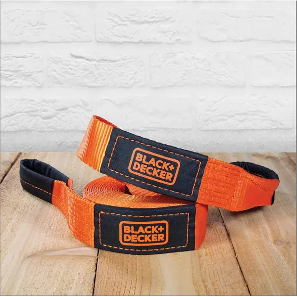 BLACK+DECKER BD1001 Black/Orange 2" x 20' Recovery Strap - 3,000 lb Safe Wortking Load / 9,000 lb Break Strength)