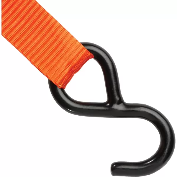 BLACK+DECKER BDX1004 Black/Orange 1" x 10' Cam-Buckle Tie Down Straps - 300 lb Safe Working Load / 900 lb Break Strength, 4 Pack