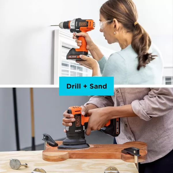 BLACK+DECKER BLACK+DECKER MATRIX 2V MAX* Drill + Sander Combo Kit with Storage Case 