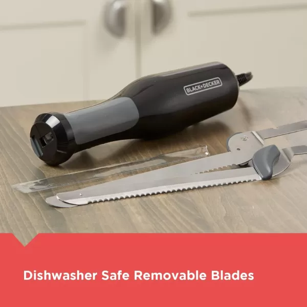 BLACK+DECKER Comfort Grip Electric Knife with 7-Inch Stainles Steel Blades)