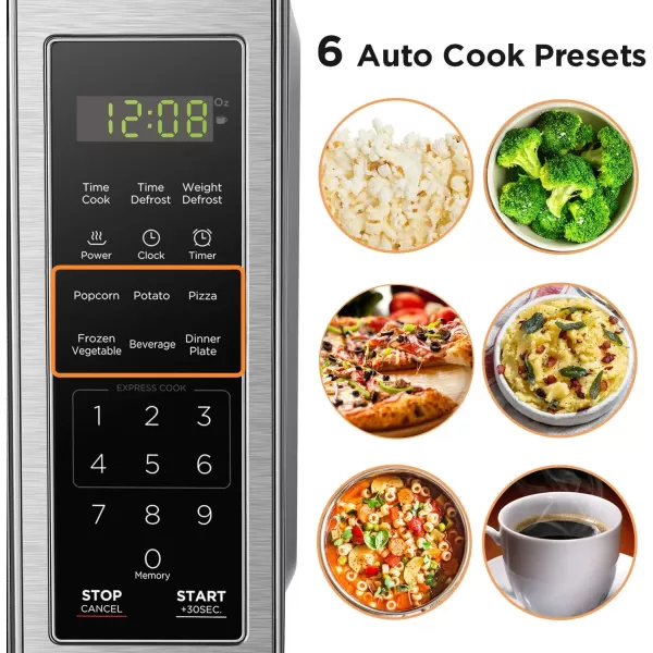 BLACK+DECKER EM031MB11 Digital Microwave Oven with Turntable Push-Button Door, Child Safety Lock, 1000W, 1.1cu.ft, Black &amp; Stainless Steel, 1.1 Cu.ft