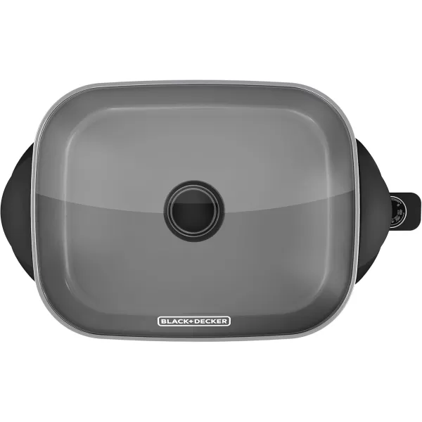 BLACK+DECKER Electric Skillet, Variable Temperature Control, Nonstick Cooking Surface, Dishwasher Safe, Tempered Glass Lid, 12"x15"