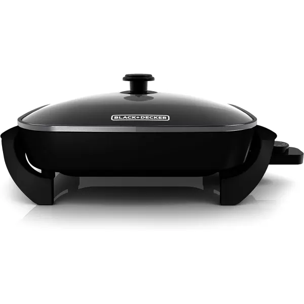 BLACK+DECKER Electric Skillet, Variable Temperature Control, Nonstick Cooking Surface, Dishwasher Safe, Tempered Glass Lid, 12"x15"