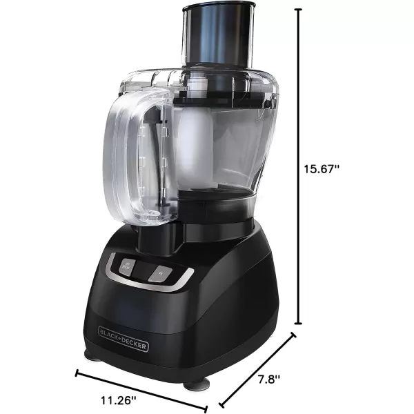 BLACK+DECKER FP1600B 8-Cup Food Processor with Stainless Steel Blade, Black