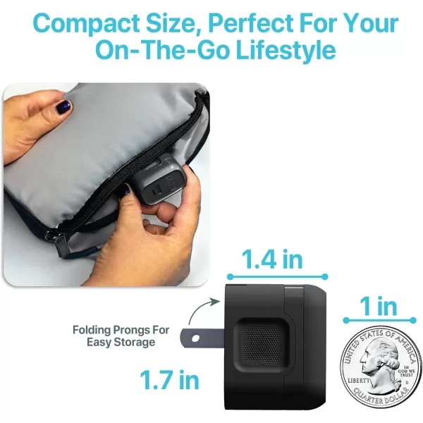 BLACK+DECKER GaN PD Wall Charger, 1-Port, 20W - USB Type C Wall Plug - Compact Power Block USB C - Type C Wall Charger Fast Charging - USB C Charger Block 20W - Perfect for Home, Office, Travel