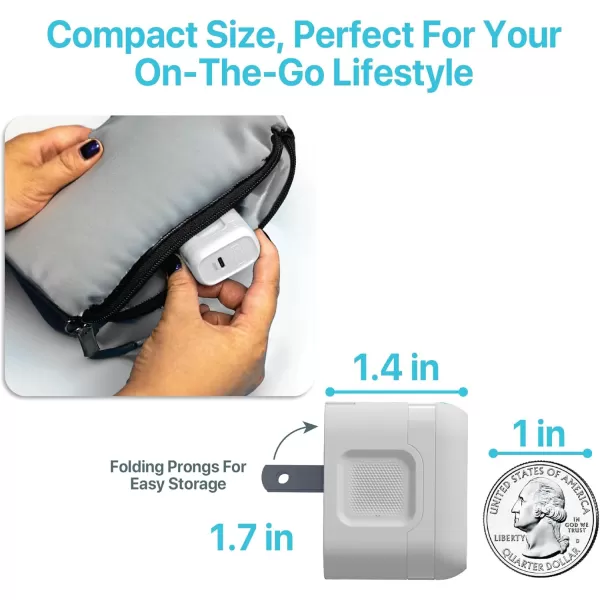 BLACK+DECKER GaN PD Wall Charger, 1-Port, 20W - USB Type C Wall Plug - Compact Power Block USB C - Type C Wall Charger Fast Charging - USB C Charger Block 20W - Perfect for Home, Office, Travel