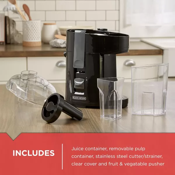 BLACK+DECKER JE2200B Fruit and Vegetable Juice Extractor, Black