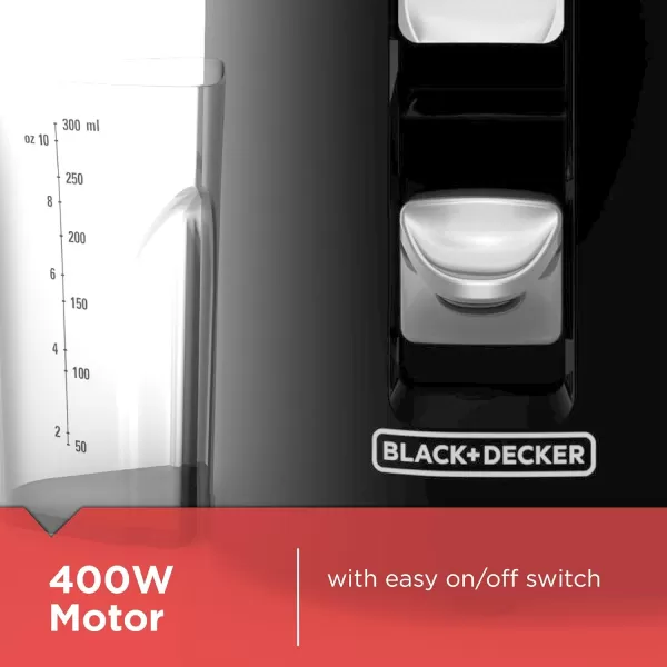 BLACK+DECKER JE2200B Fruit and Vegetable Juice Extractor, Black