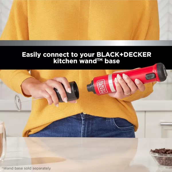 BLACK+DECKER Kitchen Wand Attachment Milk Frother, Frother for Coffee 