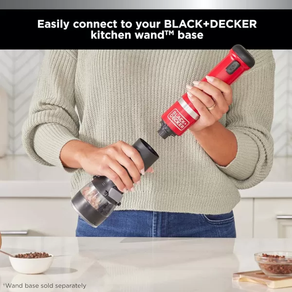 BLACK+DECKER Kitchen Wand Attachment Salt and Pepper Grinder, Adjustable Coarseness 