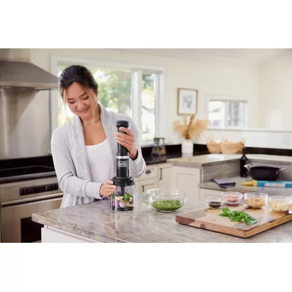 BLACK+DECKER Kitchen Wand Cordless Immersion Blender, 4 in 1 Multi Tool Set, Hand Blender with Charging Dock, Red 