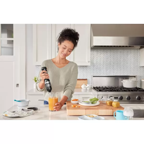 BLACK+DECKER Kitchen Wand Cordless Immersion Blender, Hand Blender with Charging Dock, Red 
