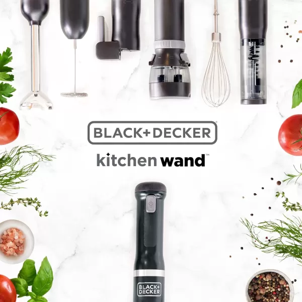 BLACK+DECKER Kitchen Wand Cordless Immersion Blender, Hand Blender with Charging Dock, Red 