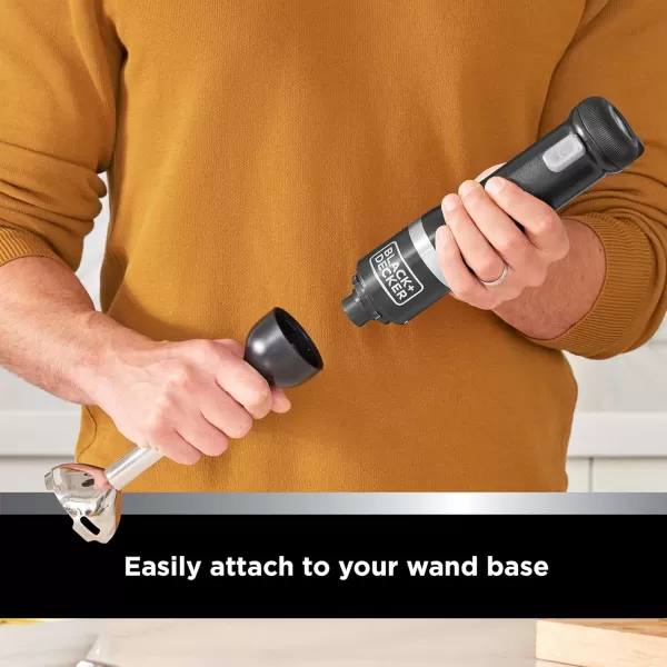BLACK+DECKER Kitchen Wand Cordless Immersion Blender, Hand Blender with Charging Dock, Red 
