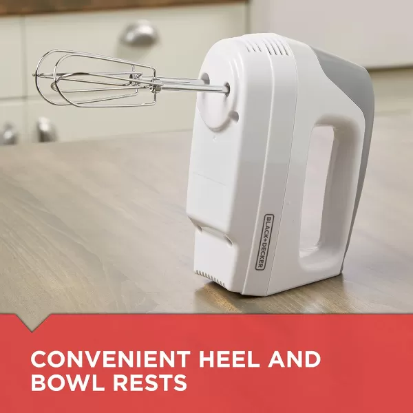BLACK+DECKER Lightweight Hand Mixer, White, MX1500W
