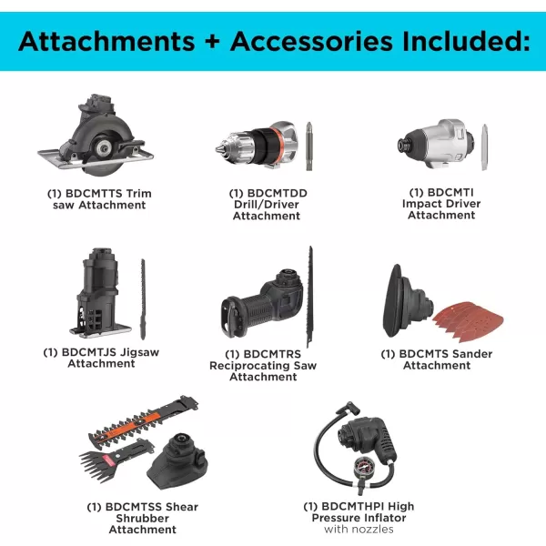 BLACK+DECKER MATRIX 20V MAX Power Tool Kit, Includes Cordless Drill, 12 Attachments and Storage Case 