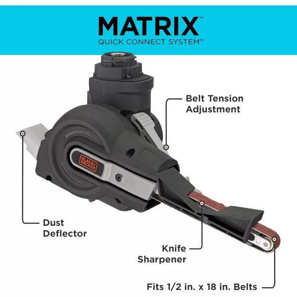 BLACK+DECKER MATRIX Knife Sharpener, Sander, and File 3 in 1 Tool Attachment 