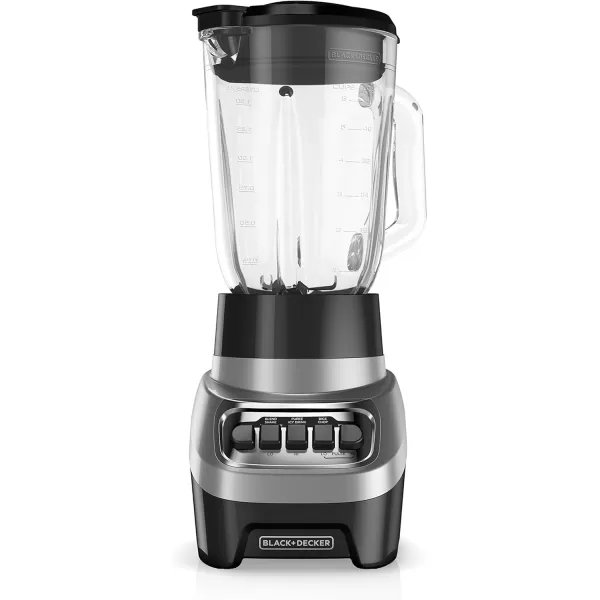 BLACK+DECKER PowerCrush Countertop Blender, BL1230SG, 6-Cup Glass Jar, 4 Speed Settings, Dishwasher Safe, 700W Motor