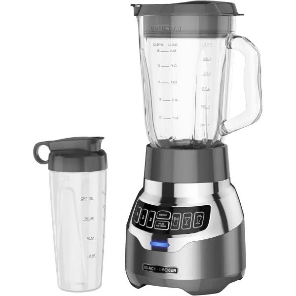 BLACK+DECKER PowerCrush Digital Blender with Quiet Technology, Stainless Steel, BL1300DG-T