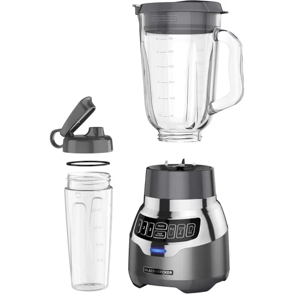 BLACK+DECKER PowerCrush Digital Blender with Quiet Technology, Stainless Steel, BL1300DG-T