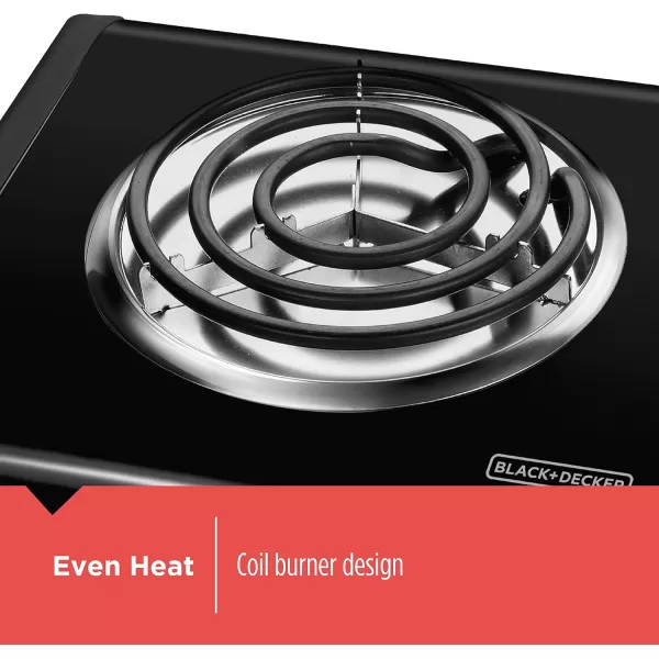 BLACK+DECKER SB1001B Single-Burner Portable Buffet Range, Black