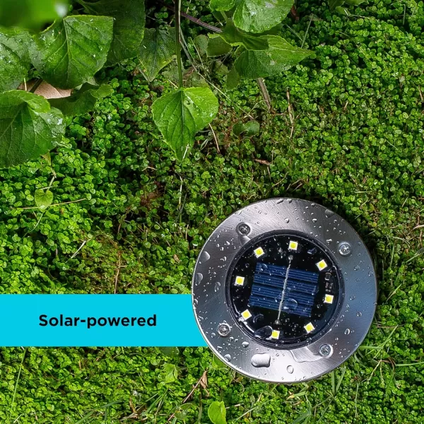 BLACK+DECKER Solar-Powered Outdoor Disk Light - 8 Pack 