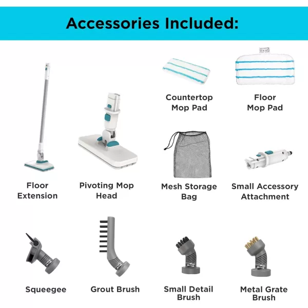 BLACK+DECKER Steamer, 7 Attachments for Multipurpose Cleaning, Includes Storage Wall Mount 