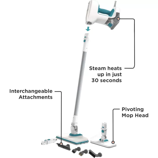 BLACK+DECKER Steamer, 7 Attachments for Multipurpose Cleaning, Includes Storage Wall Mount 