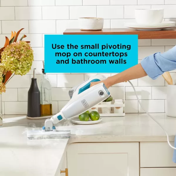 BLACK+DECKER Steamer, 7 Attachments for Multipurpose Cleaning, Includes Storage Wall Mount 