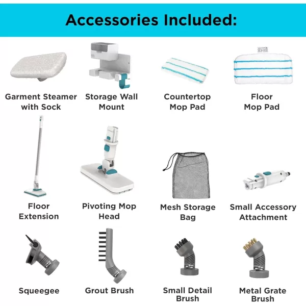BLACK+DECKER Steamer, 7 Attachments for Multipurpose Cleaning, Includes Storage Wall Mount 