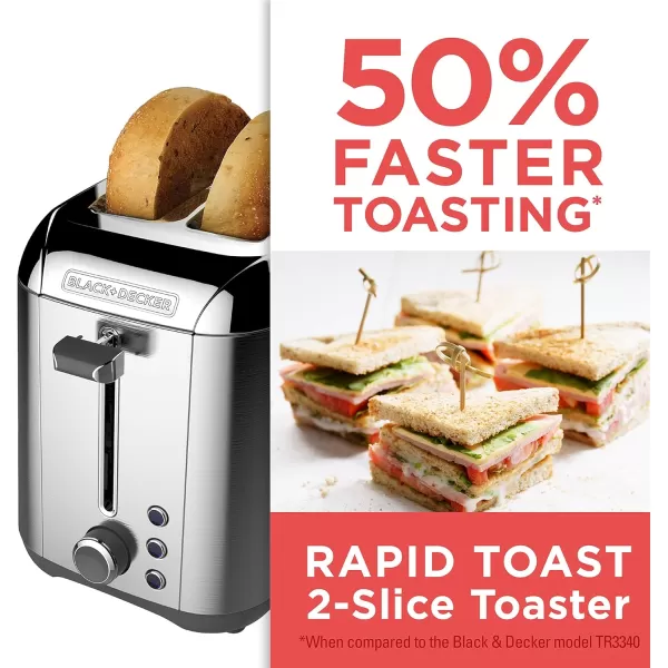 BLACK+DECKER TR3500SD Rapid Toast 2-Slice Toaster, Stainless Steel