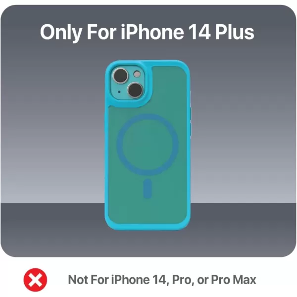 BLACK+DECKER for iPhone 14 Cases, Compatible with MagSafe, Shockproof Military-Grade Protection, Magnetic Phone Case for iPhone 14, Blue [Changeable Buttons, Lanyard]